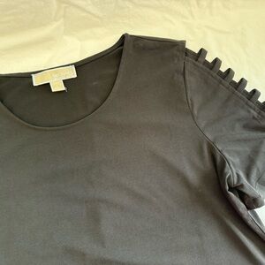 Michael Kors Black Top with Cutout Sleeve Detail